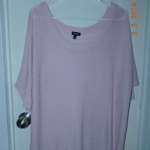Torrid Pink Sparkly Sheer Sweater Sz 1